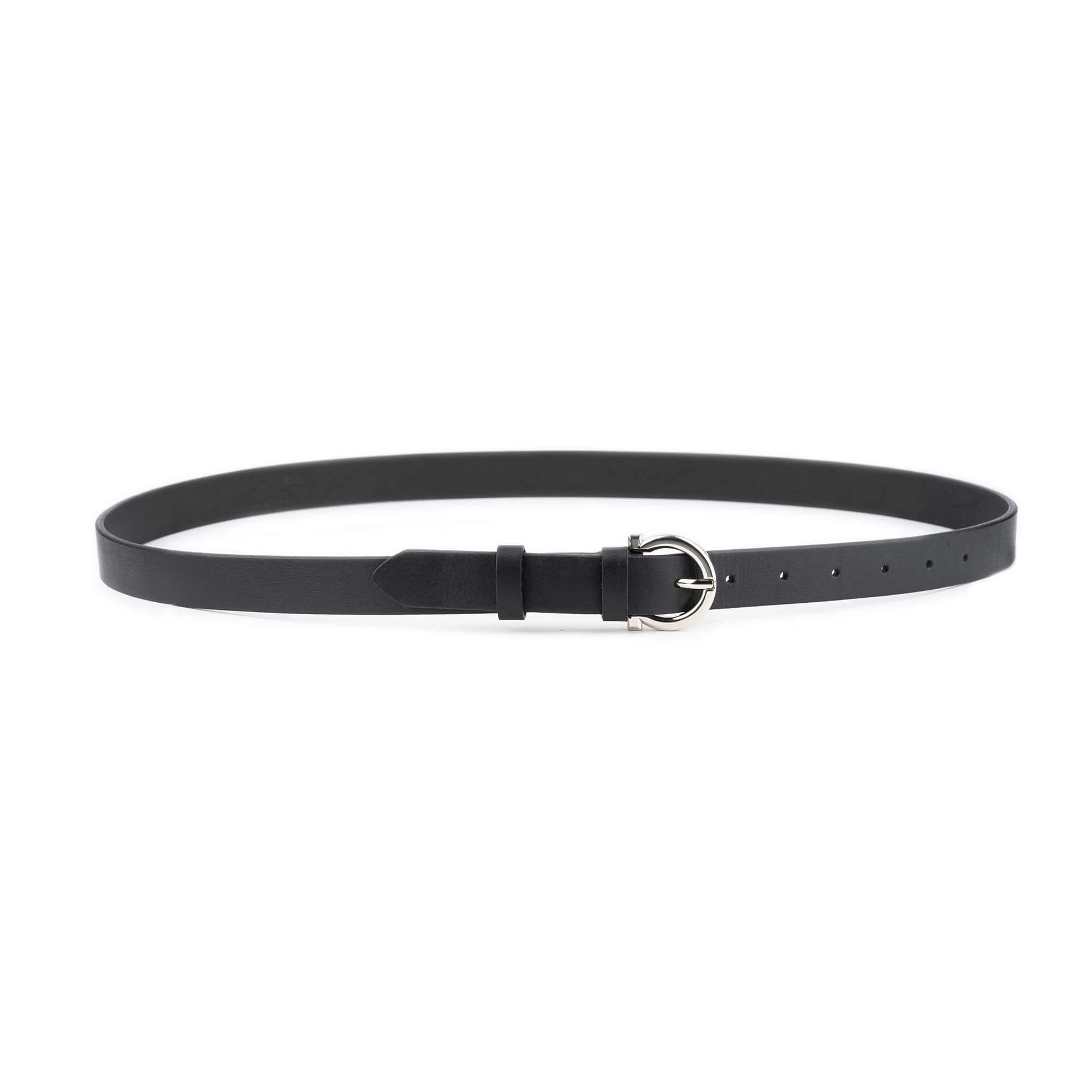 Women’s Black Leather Belt With Horseshoe Buckle 7 Women’s Black Leather Belt With Horseshoe Buckle - Image 5