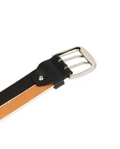 Womens Black And White Belt With Two Prong Buckle 8 Womens Black And White Belt With Two Prong Buckle -Belt Shop womens black and white belt with two prong buckle 1