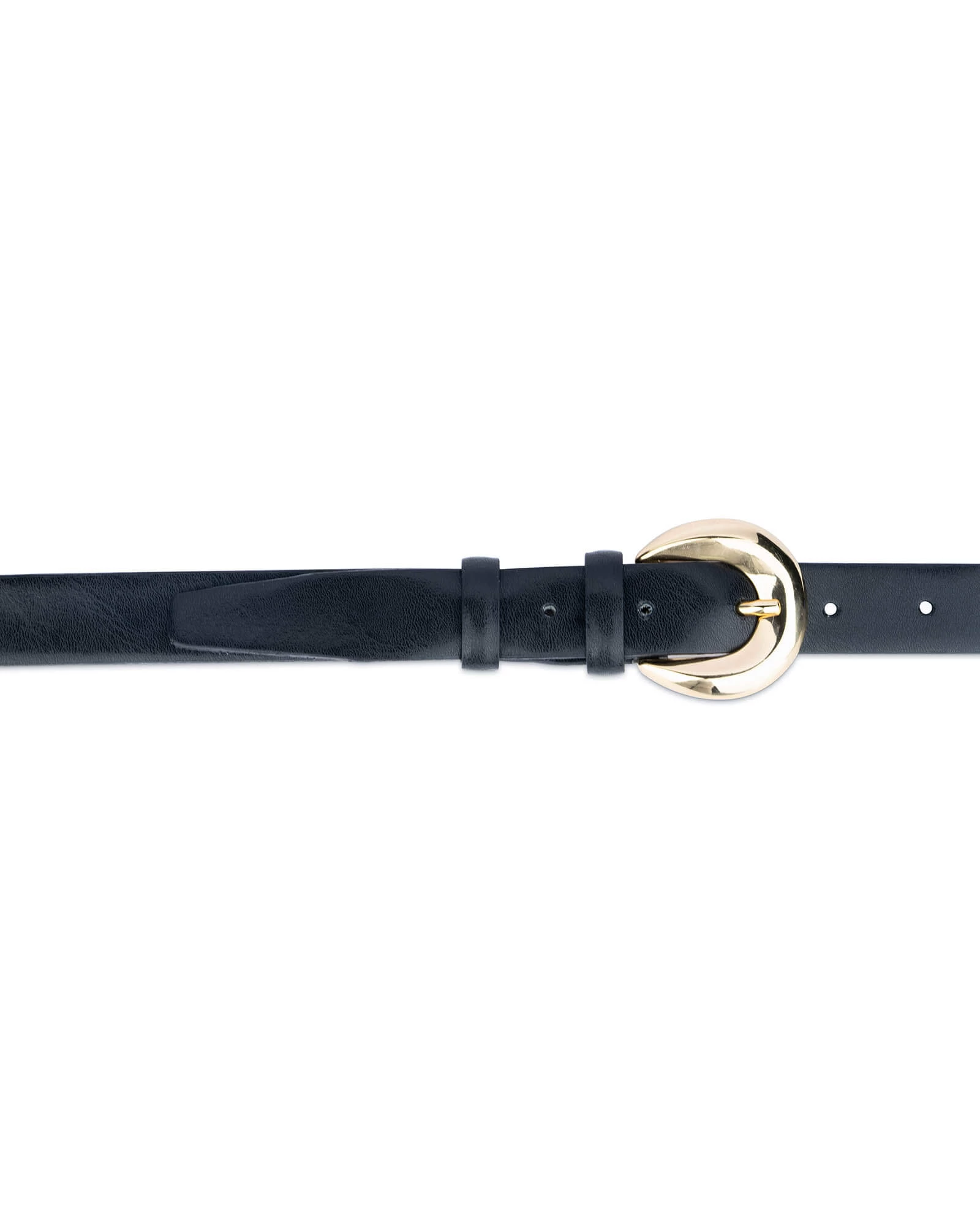 Women’s Black Belt With Gold Buckle – 2.5cm 3 Women’s Black Belt With Gold Buckle – 2.5cm