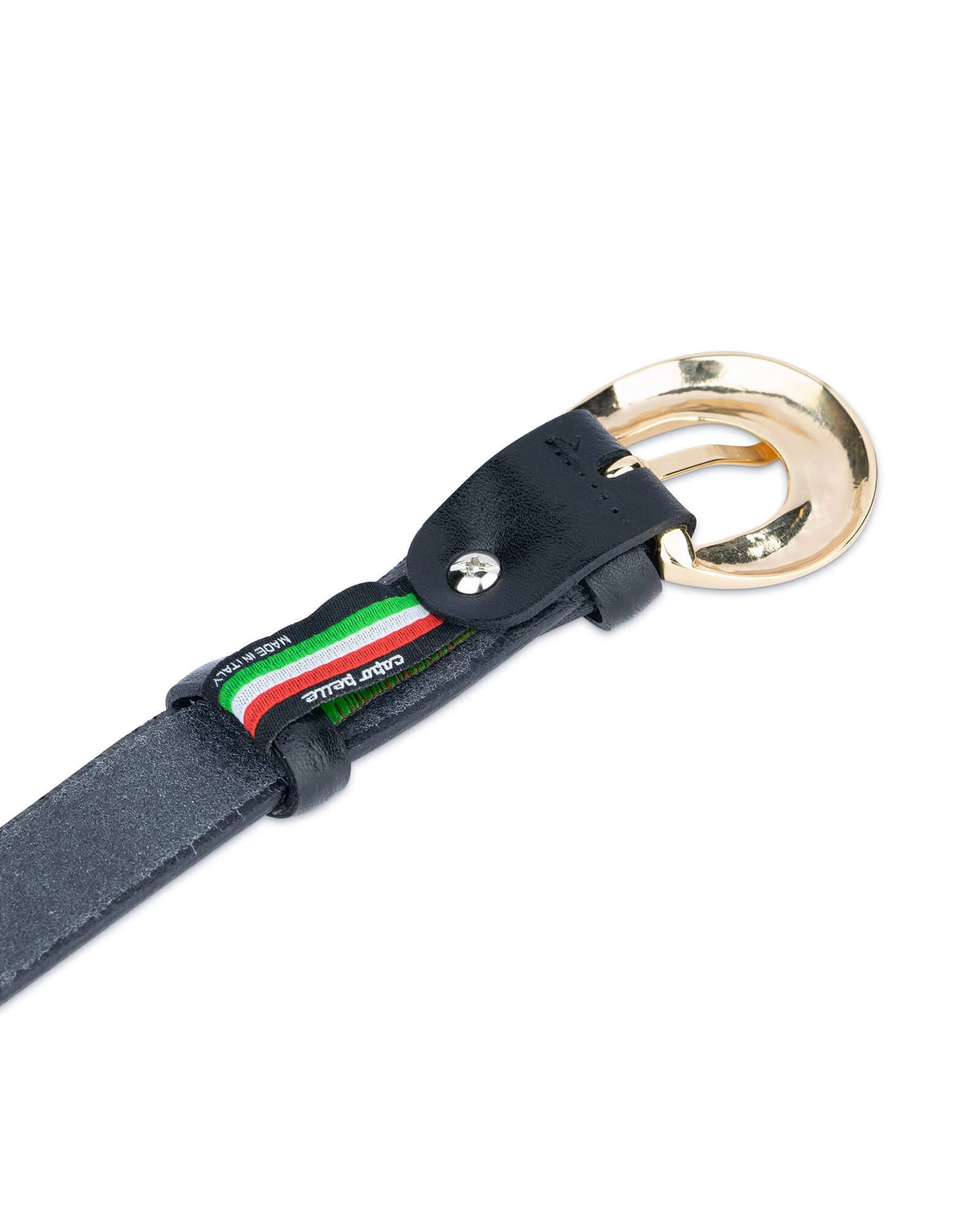 Women’s Black Belt With Gold Buckle – 2.5cm 5 Women’s Black Belt With Gold Buckle – 2.5cm - Image 3