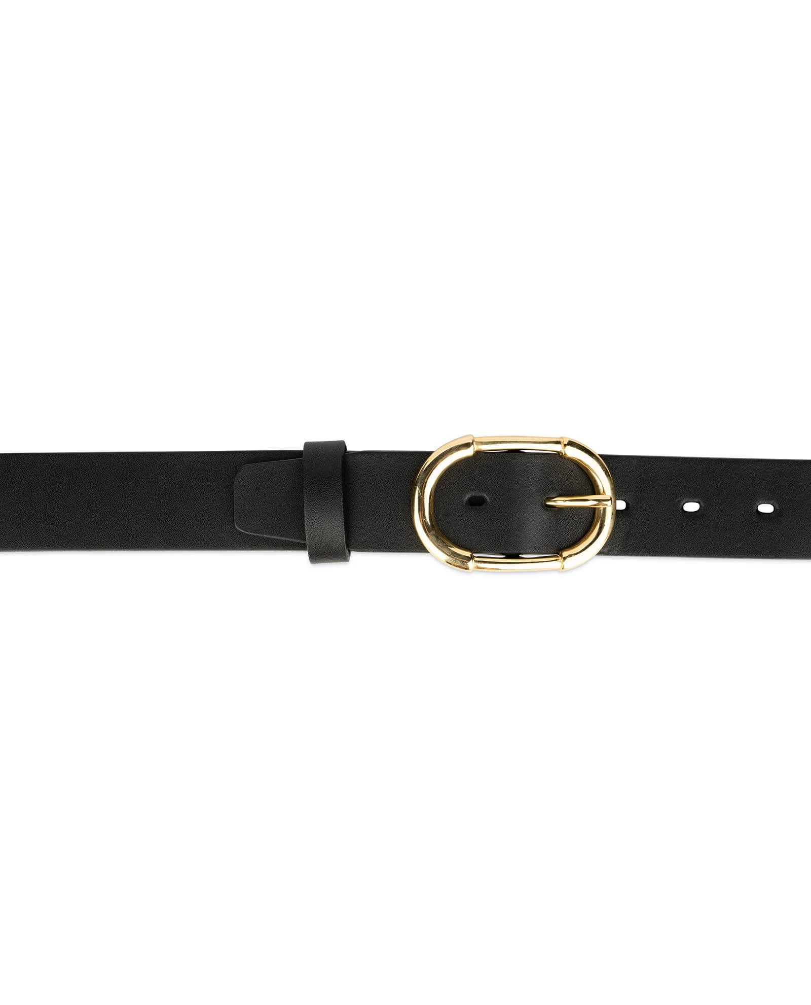 Women’s Black Belt With Gold Buckle | Full Grain Leather 4 Women’s Black Belt With Gold Buckle | Full Grain Leather - Image 2