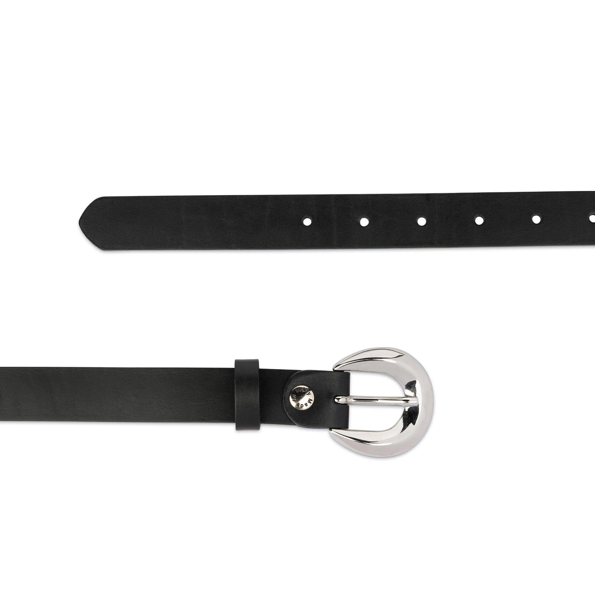 Women’s Black Belt With Silver Buckle 4 Women’s Black Belt With Silver Buckle - Image 2