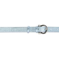 Womens Blue Silver Belt With Horse Shoe Buckle