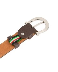 Womens Brown Leather Belt With Italian Buckle -Belt Shop womens brown leather belt with italian buckle 1