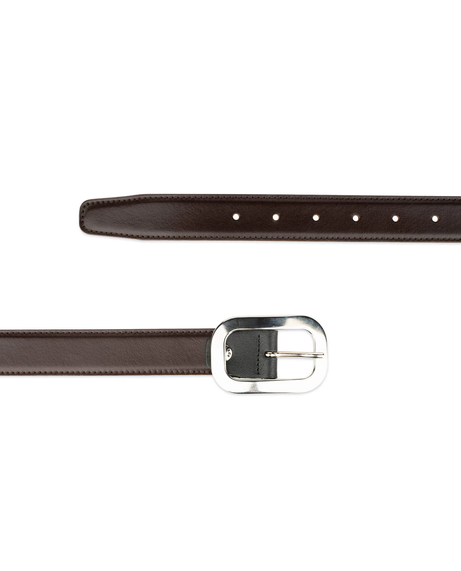 Womens Brown Leather Belt With Silver Buckle 3 Womens Brown Leather Belt With Silver Buckle