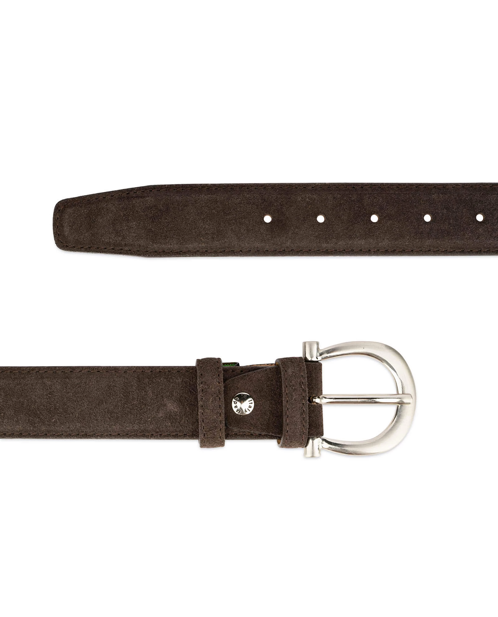 Women’s Brown Suede Belt With Italian Buckle 3 Women’s Brown Suede Belt With Italian Buckle