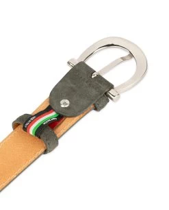 Womens Gray Belt | Suede Leather With Italian Buckle -Belt Shop womens gray belt suede leather with italian buckle 1