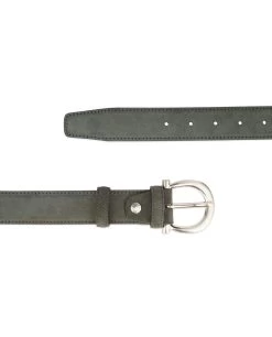Womens Gray Belt | Suede Leather With Italian Buckle