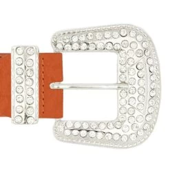 Womens Jeans Western Belt With Rhinestone Buckle