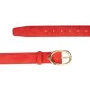 Womens Red Suede Leather Belt With Gold Buckle 2 Womens Red Suede Leather Belt With Gold Buckle -Belt Shop womens red leather belt with gold buckle 6