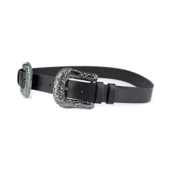 Womens Western Belt Double Buckle – Black Rhinestones -Belt Shop womens western belt double buckle black rhinestones 4