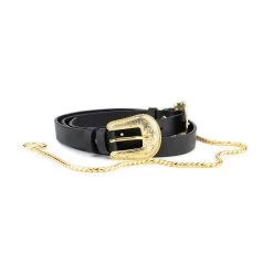 Womens Western Double Buckle Belt With Gold Chain -Belt Shop womens western double buckle belt with gold chain 10