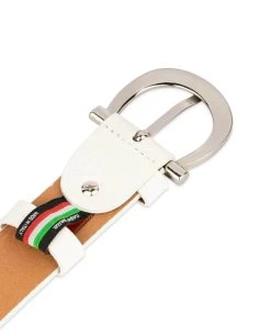 Womens White Leather Belt With Silver Buckle -Belt Shop womens white leather belt with silver buckle 4