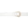 Womens White Western Belt With Gold Buckle
