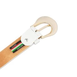 Womens White Western Belt With Gold Buckle -Belt Shop womens white western belt with gold buckle 75usd 4