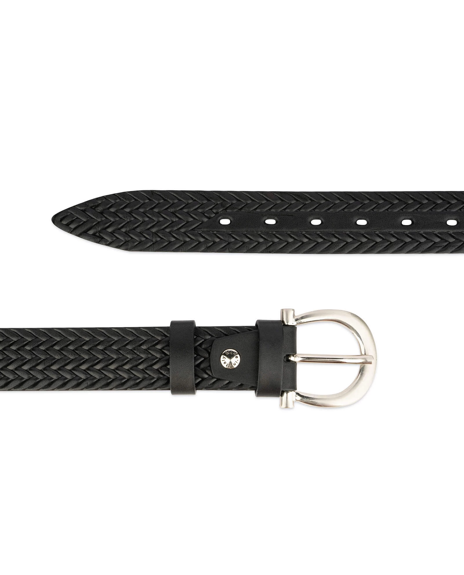 Womens Woven Belt | Real Embossed Leather 3 Womens Woven Belt | Real Embossed Leather