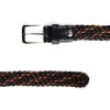 Woven Male Belt – Black Brown Leather