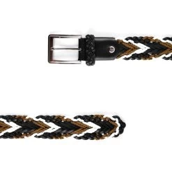 Woven Mens Summer Belt – Colorful Black White Brown