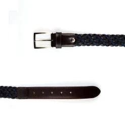 Woven Youth Belt – Brown Blue Leather